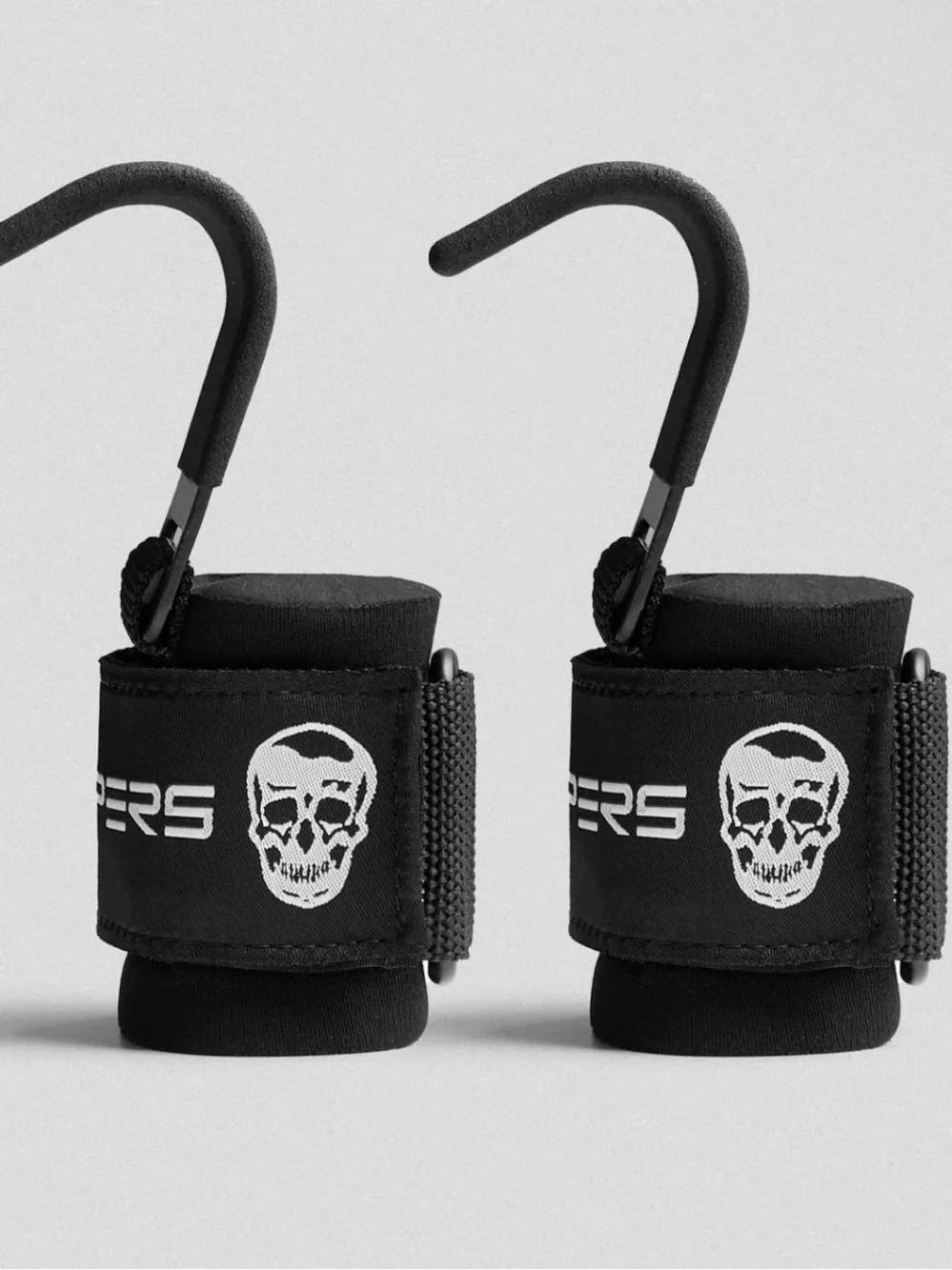 Gymreapers Black Weightlifting Wrist Hooks - Pair